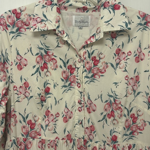 Dainty Jewells Floral Long Sleeve Dress - Pink and Cream - Picture 3 of 7